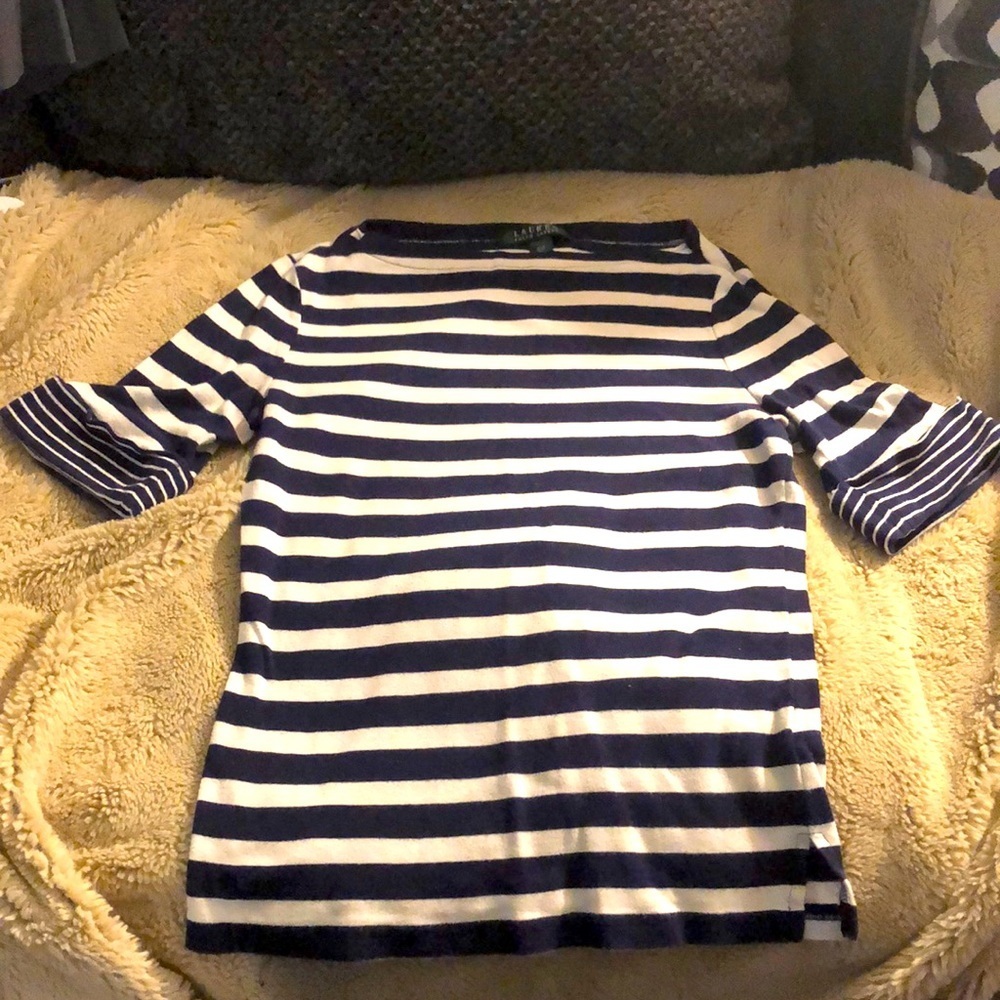 🎉4 for $20 Lauren Ralph Lauren Stretch Cotton Boatneck Top, size small